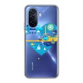 Полупрозрачный дизайнерский пластиковый чехол для Huawei Nova Y70 флаг греции