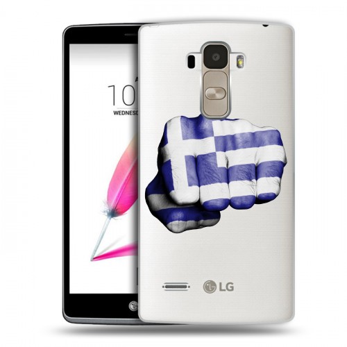 Полупрозрачный дизайнерский силиконовый чехол для LG G4 Stylus флаг греции