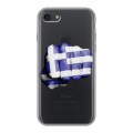 Полупрозрачный дизайнерский силиконовый чехол для Iphone 7 флаг греции
