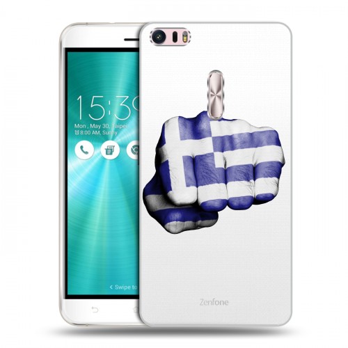 Полупрозрачный дизайнерский силиконовый чехол для Asus ZenFone 3 Ultra флаг греции