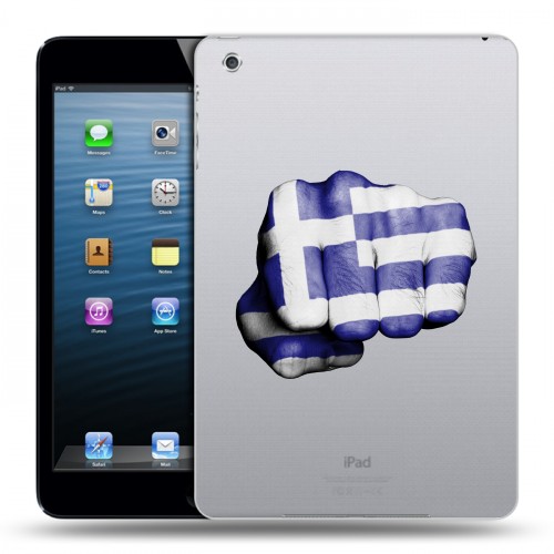 Полупрозрачный дизайнерский пластиковый чехол для Ipad Mini флаг греции