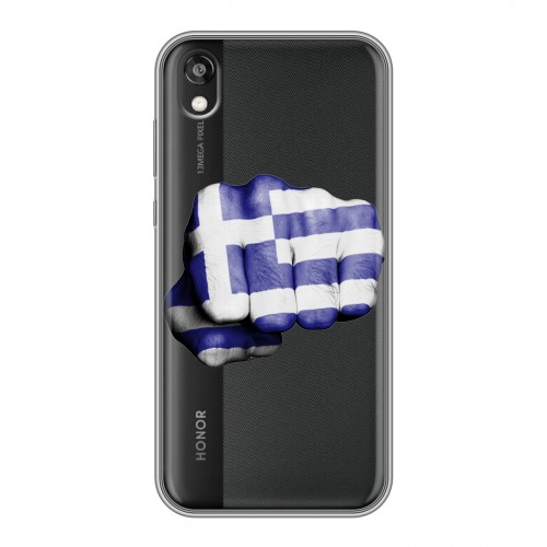 Полупрозрачный дизайнерский пластиковый чехол для Huawei Honor 8s флаг греции