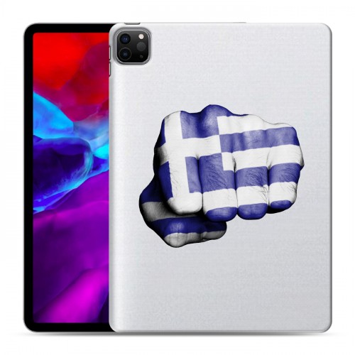 Полупрозрачный дизайнерский силиконовый с усиленными углами чехол для Ipad Pro 11 (2020) флаг греции