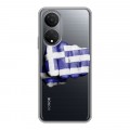 Полупрозрачный дизайнерский пластиковый чехол для Huawei Honor X7 флаг греции