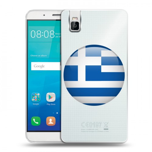 Полупрозрачный дизайнерский пластиковый чехол для Huawei ShotX флаг греции