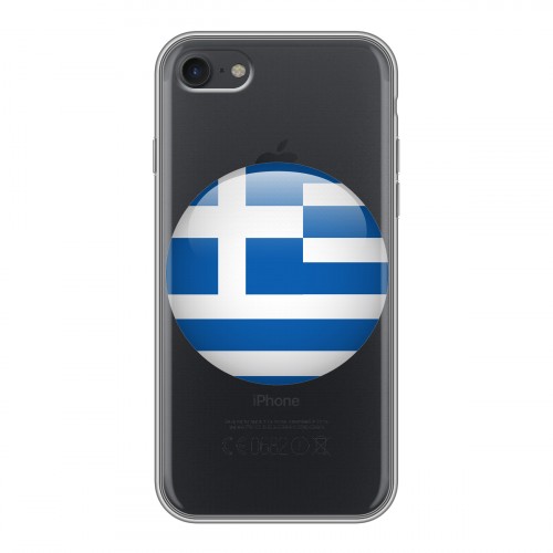 Полупрозрачный дизайнерский силиконовый с усиленными углами чехол для Iphone 7 флаг греции