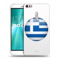Полупрозрачный дизайнерский силиконовый чехол для Asus ZenFone 3 Ultra флаг греции