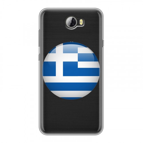 Полупрозрачный дизайнерский пластиковый чехол для Huawei Y5 II флаг греции