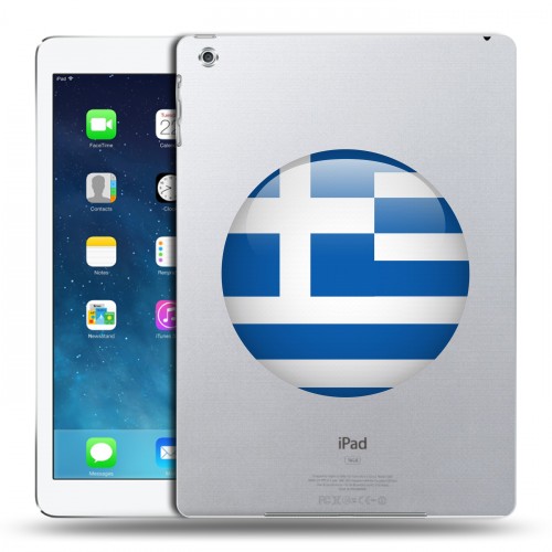 Полупрозрачный дизайнерский силиконовый чехол для Ipad (2017) флаг греции