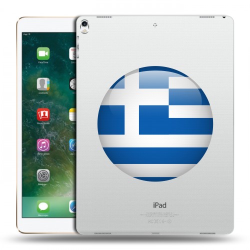 Полупрозрачный дизайнерский пластиковый чехол для Ipad Pro 12.9 (2017) флаг греции