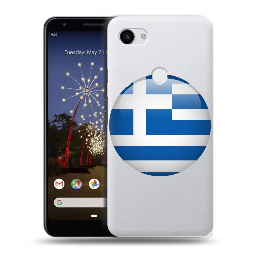 Полупрозрачный дизайнерский пластиковый чехол для Google Pixel 3a XL флаг греции