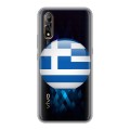 Полупрозрачный дизайнерский силиконовый с усиленными углами чехол для Vivo V17 Neo флаг греции