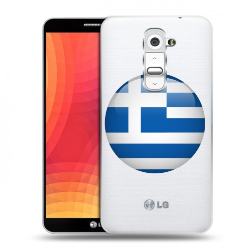 Полупрозрачный дизайнерский силиконовый чехол для LG Optimus G2 флаг греции