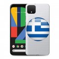 Полупрозрачный дизайнерский пластиковый чехол для Google Pixel 4 XL флаг греции