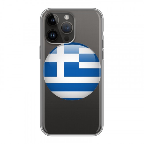 Полупрозрачный дизайнерский силиконовый чехол для Iphone 14 Pro Max флаг греции
