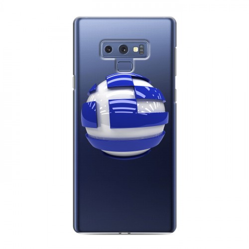 Полупрозрачный дизайнерский силиконовый с усиленными углами чехол для Samsung Galaxy Note 9 флаг греции