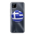Полупрозрачный дизайнерский силиконовый с усиленными углами чехол для Realme C20 флаг греции