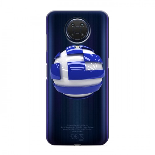 Полупрозрачный дизайнерский пластиковый чехол для Nokia G20 флаг греции