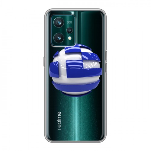 Полупрозрачный дизайнерский пластиковый чехол для Realme 9 Pro Plus флаг греции