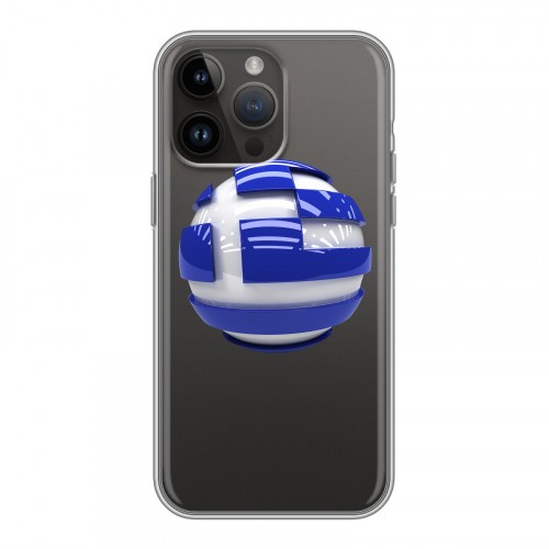 Полупрозрачный дизайнерский силиконовый чехол для Iphone 14 Pro Max флаг греции