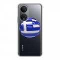 Полупрозрачный дизайнерский силиконовый с усиленными углами чехол для Huawei Honor X7 флаг греции