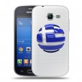 Полупрозрачный дизайнерский пластиковый чехол для Samsung Galaxy Trend Lite флаг греции