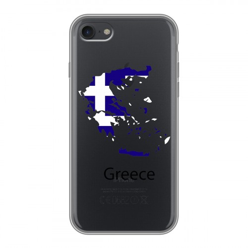 Полупрозрачный дизайнерский силиконовый с усиленными углами чехол для Iphone 7 флаг греции