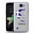 Полупрозрачный дизайнерский пластиковый чехол для LG K4 флаг греции