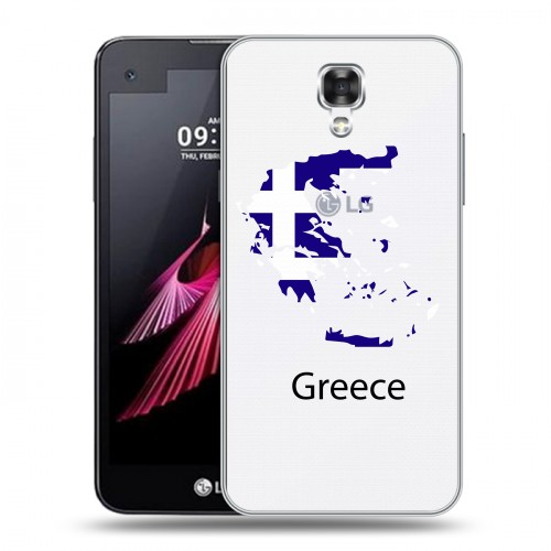Полупрозрачный дизайнерский пластиковый чехол для LG X view флаг греции