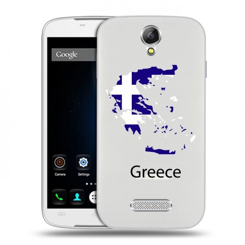 Полупрозрачный дизайнерский пластиковый чехол для Doogee X6 флаг греции