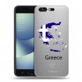 Полупрозрачный дизайнерский пластиковый чехол для ASUS ZenFone 4 Pro флаг греции