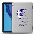 Полупрозрачный дизайнерский силиконовый с усиленными углами чехол для Huawei MediaPad T5 флаг греции