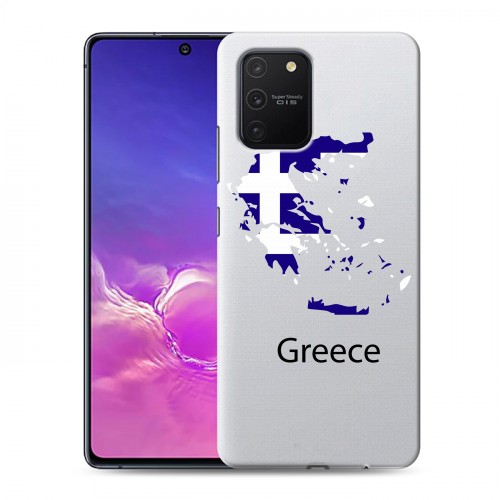 Полупрозрачный дизайнерский силиконовый с усиленными углами чехол для Samsung Galaxy S10 Lite флаг греции