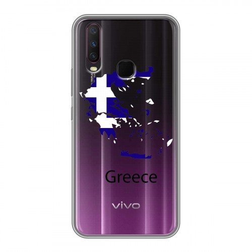 Полупрозрачный дизайнерский силиконовый чехол для Vivo Y17 флаг греции