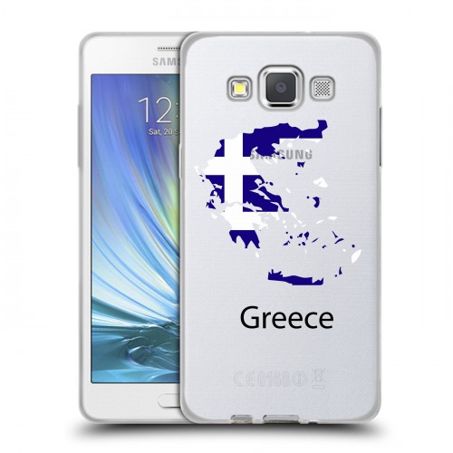 Полупрозрачный дизайнерский пластиковый чехол для Samsung Galaxy A5 флаг греции