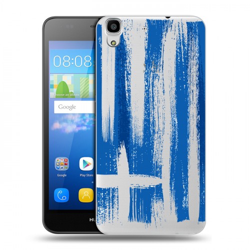 Полупрозрачный дизайнерский пластиковый чехол для Huawei Y6 флаг греции