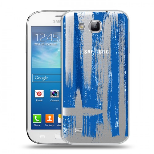 Полупрозрачный дизайнерский пластиковый чехол для Samsung Galaxy Premier флаг греции