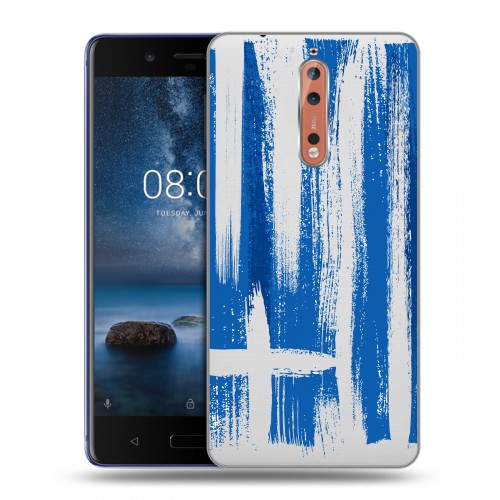 Полупрозрачный дизайнерский пластиковый чехол для Nokia 8 флаг греции