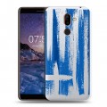 Полупрозрачный дизайнерский пластиковый чехол для Nokia 7 Plus флаг греции