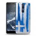 Полупрозрачный дизайнерский пластиковый чехол для Nokia 5.1 флаг греции