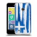 Полупрозрачный дизайнерский пластиковый чехол для Nokia Lumia 530 флаг греции