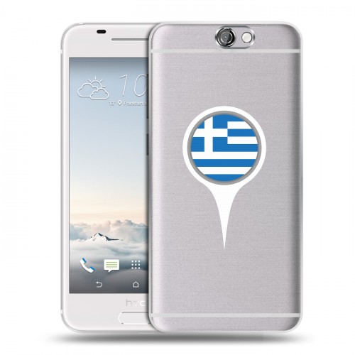 Полупрозрачный дизайнерский силиконовый чехол для HTC One A9 флаг греции