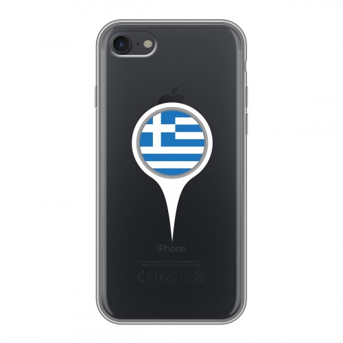 Полупрозрачный дизайнерский силиконовый чехол для Iphone 7 флаг греции