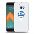 Полупрозрачный дизайнерский пластиковый чехол для HTC 10 флаг греции
