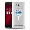Полупрозрачный дизайнерский силиконовый чехол для ASUS Zenfone Go 5.5 флаг греции