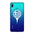 Полупрозрачный дизайнерский пластиковый чехол для Huawei P Smart (2019) флаг греции