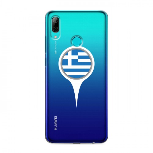 Полупрозрачный дизайнерский пластиковый чехол для Huawei P Smart (2019) флаг греции
