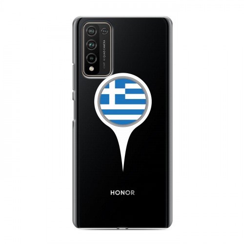 Полупрозрачный дизайнерский пластиковый чехол для Huawei Honor 10X Lite флаг греции