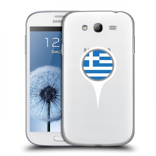 Полупрозрачный дизайнерский пластиковый чехол для Samsung Galaxy Grand флаг греции