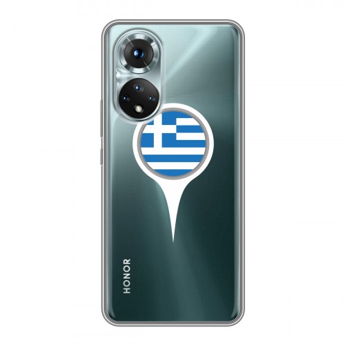 Полупрозрачный дизайнерский пластиковый чехол для Huawei Honor 50 флаг греции